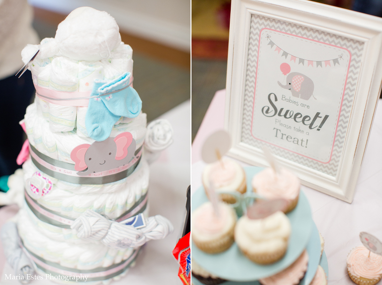 Pink and Gray Elephant Baby Shower